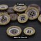 12 Pieces Small Faux Wood Plastic Buttons 24L 15mm / 5/8" Sanded Four Hole Multipurpose Buttons